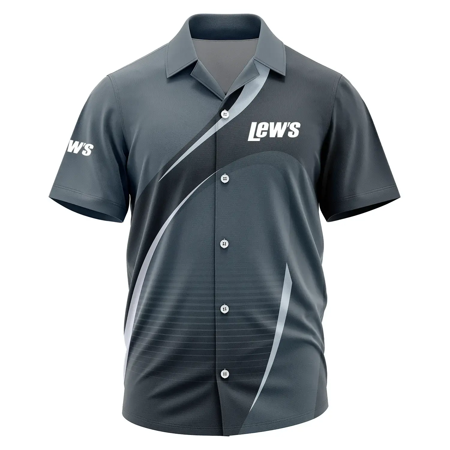 Lew’s Exclusive Logo Short Sleeve Camp Collar Shirt TTFSHWSCS001LSZ – Lew’s Camp Collar Shirt