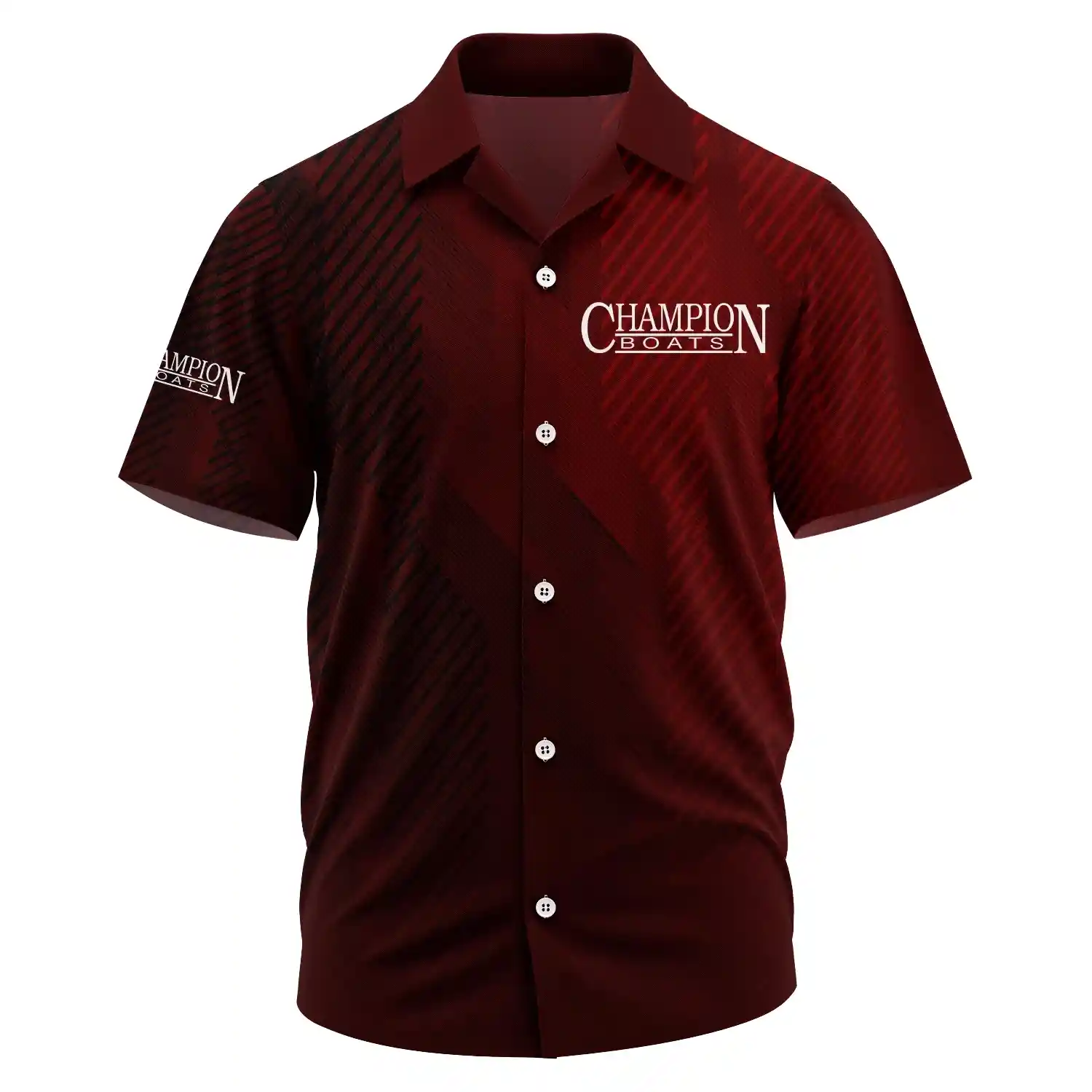 Champion Boats Exclusive Logo Short Sleeve Camp Collar Shirt TTFSHWSCS1903006CHZ – Champion Boats Shirt
