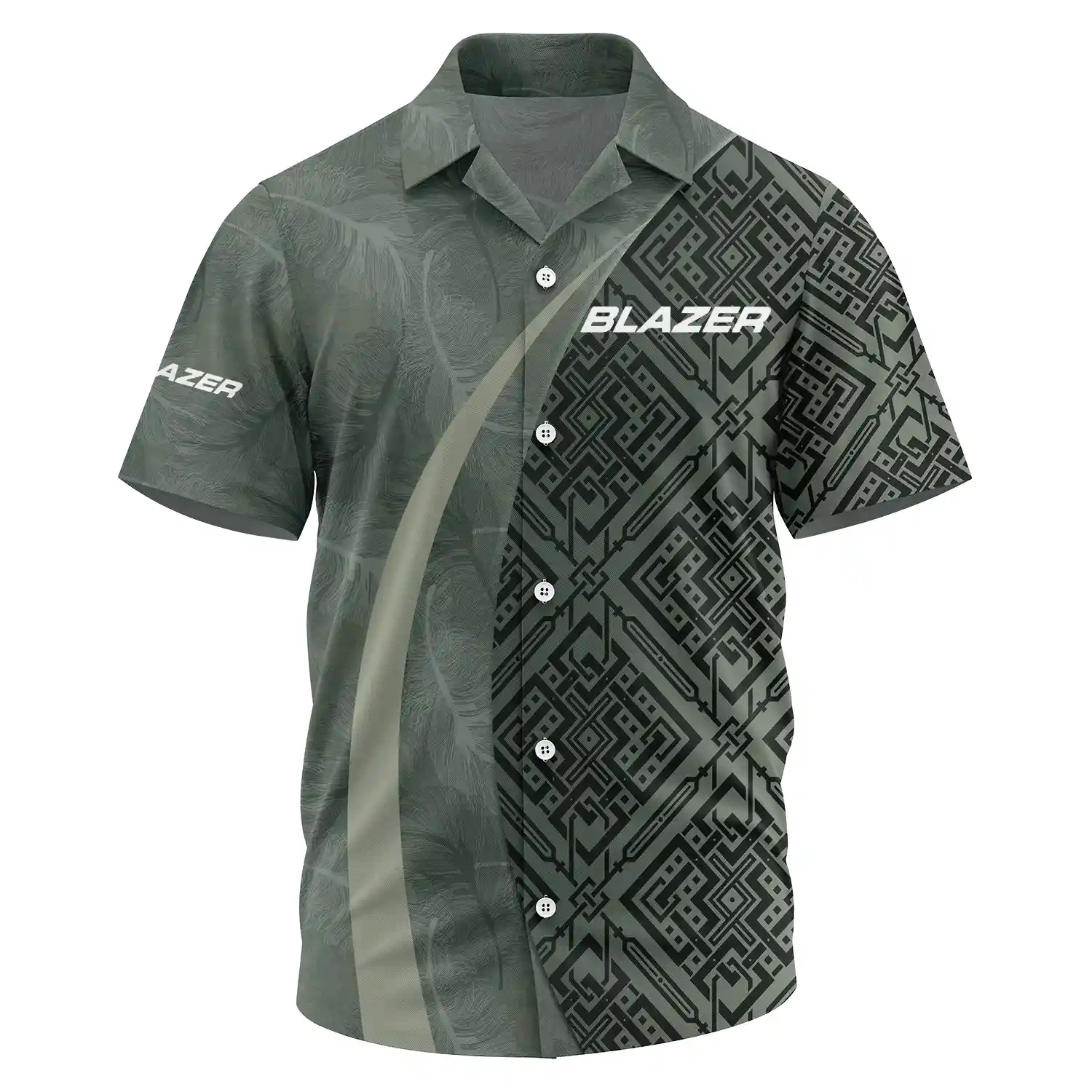Blazer Exclusive Logo Short Sleeve Camp Collar Shirt TTFSHWSCS1903012BLZ – Blazer Shirt