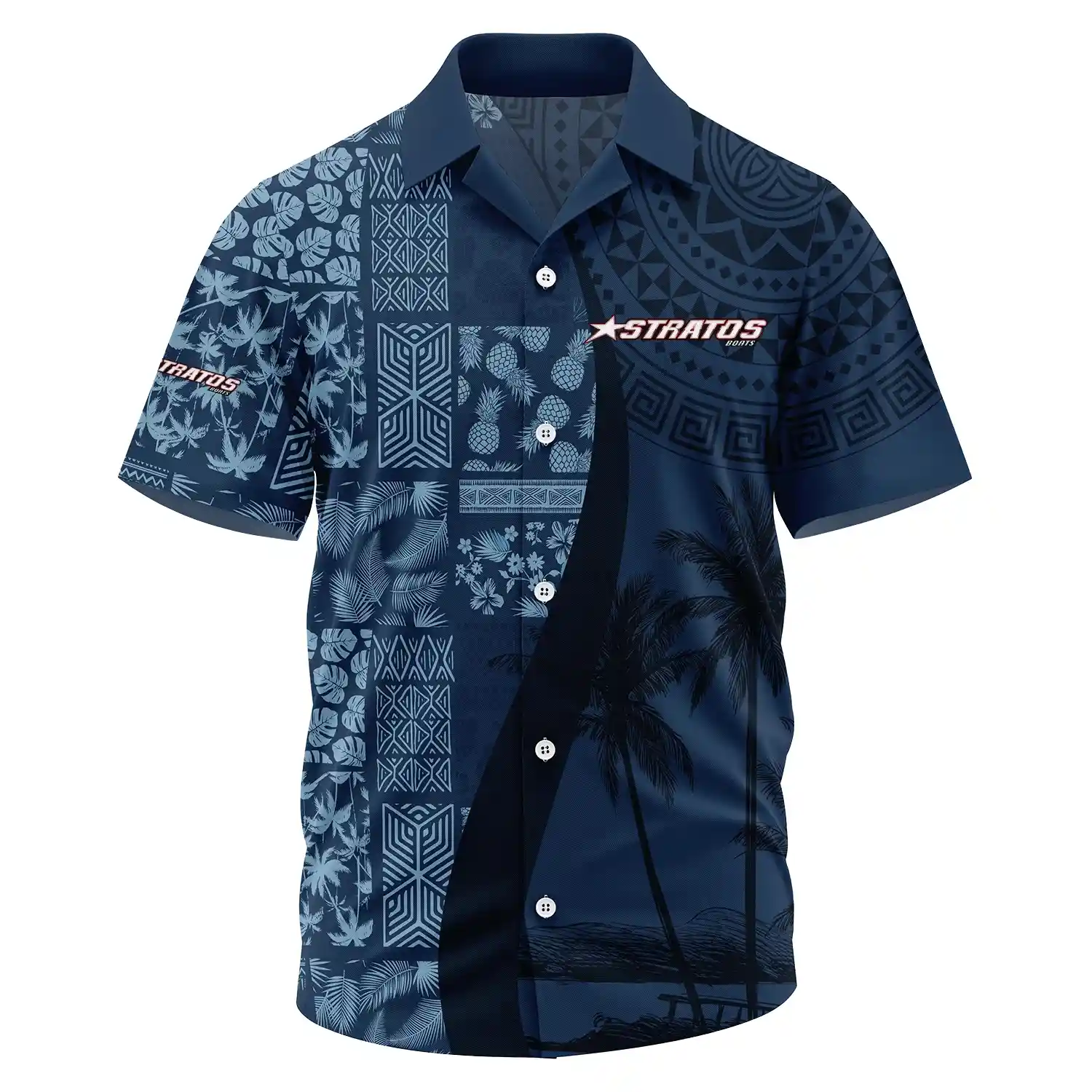 Stratos Exclusive Logo Short Sleeve Camp Collar Shirt TTFSHWSCS1903013SAZ – Stratos Shirt