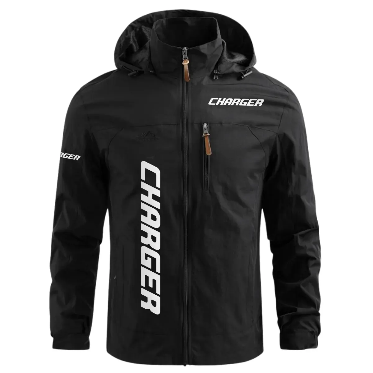 Charger Exclusive Logo Waterproof Windbreaker Jacket Detachable Hood TTFSWOJN2510CGZ – Charger Jacket