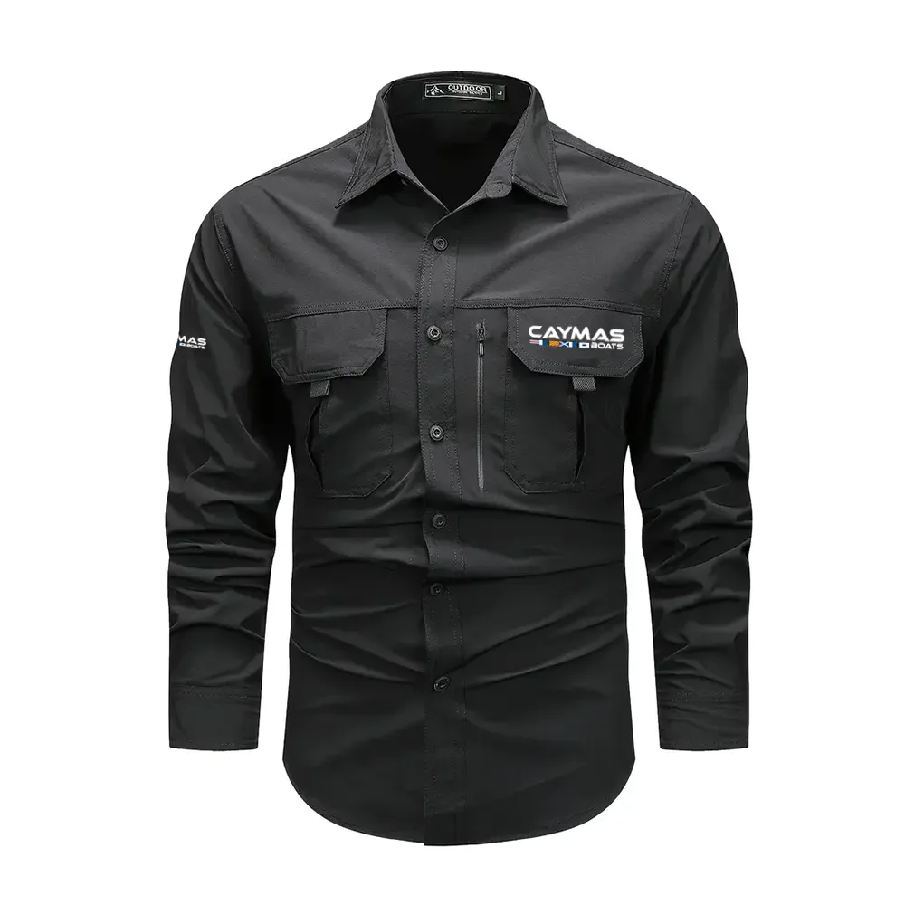 Caymas Exclusive Logo Long-Sleeved Shirt HCPDLS075CBZ – Caymas Gift