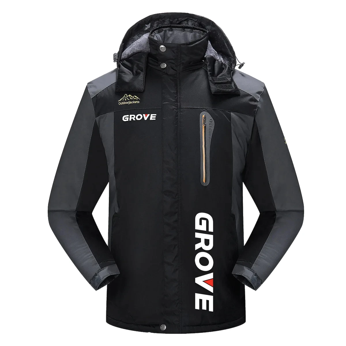 Grove Exclusive Logo Detachable Hood Fleece Jacket OUFADFJ0611GVZ – Grove Jacket