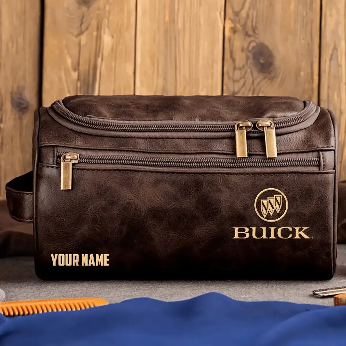 Buick Exclusive Logo Leather Toiletry Bag OUFALB0819BKZ – Buick Bag