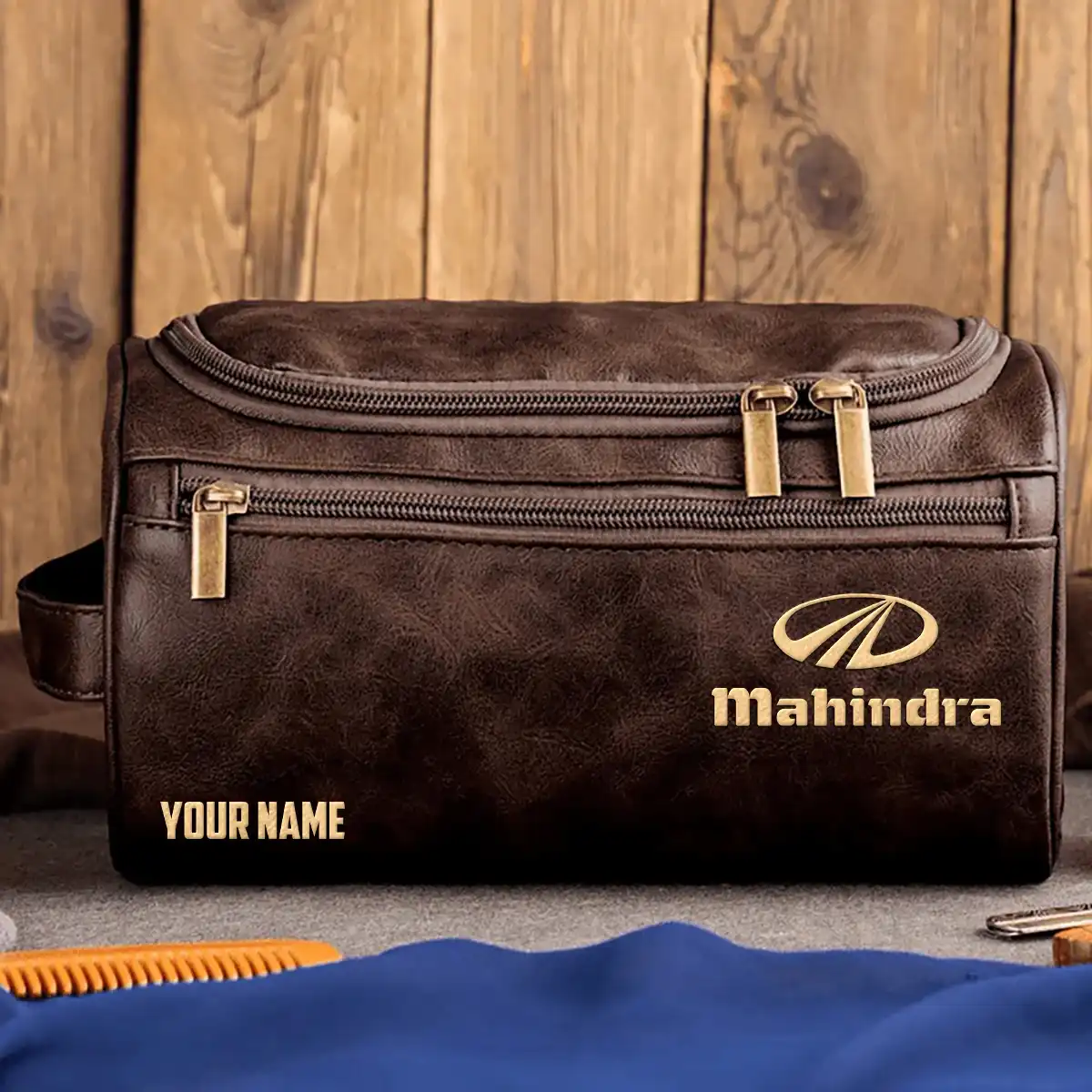 Mahindra Exclusive Logo Leather Toiletry Bag OUFALB0819MDZ – Mahindra Bag