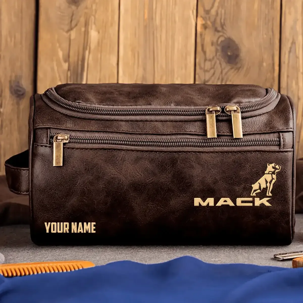 Mack Trucks Exclusive Logo Leather Toiletry Bag OUFALB0819MTZ – Mack Trucks Bag
