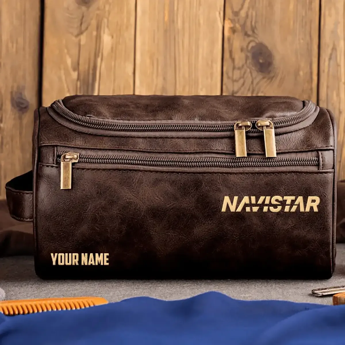 Navistar Exclusive Logo Leather Toiletry Bag OUFALB0819NVZ – Navistar Bag