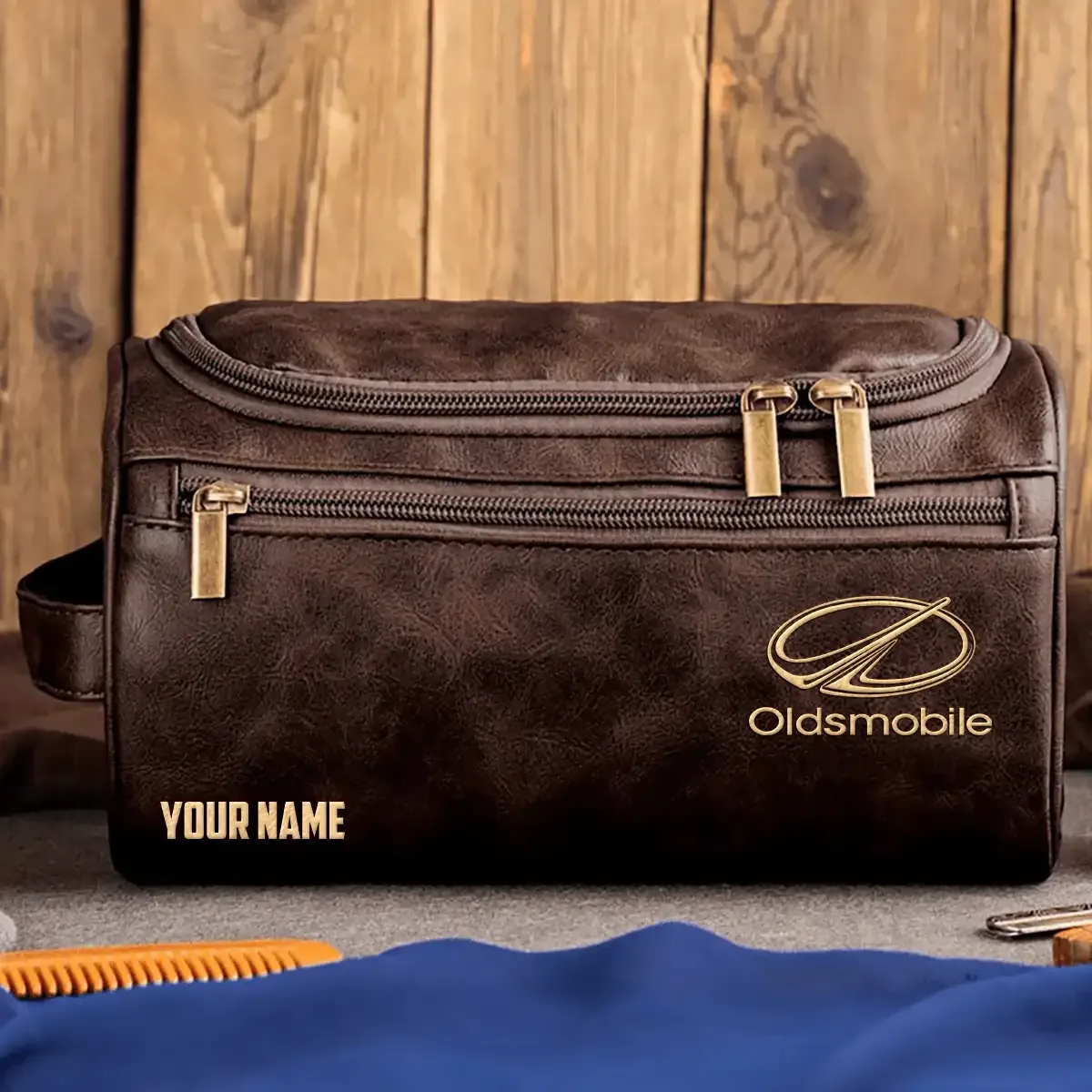 Oldsmobile Exclusive Logo Leather Toiletry Bag OUFALB0819OSZ – Oldsmobile Bag