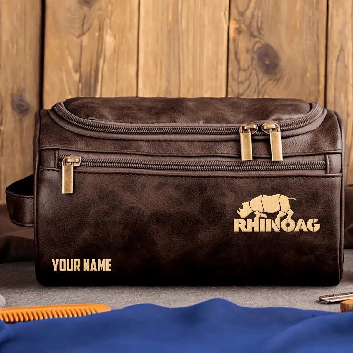 RhinoAg Exclusive Logo Leather Toiletry Bag OUFALB0819RAZ – RhinoAg Bag