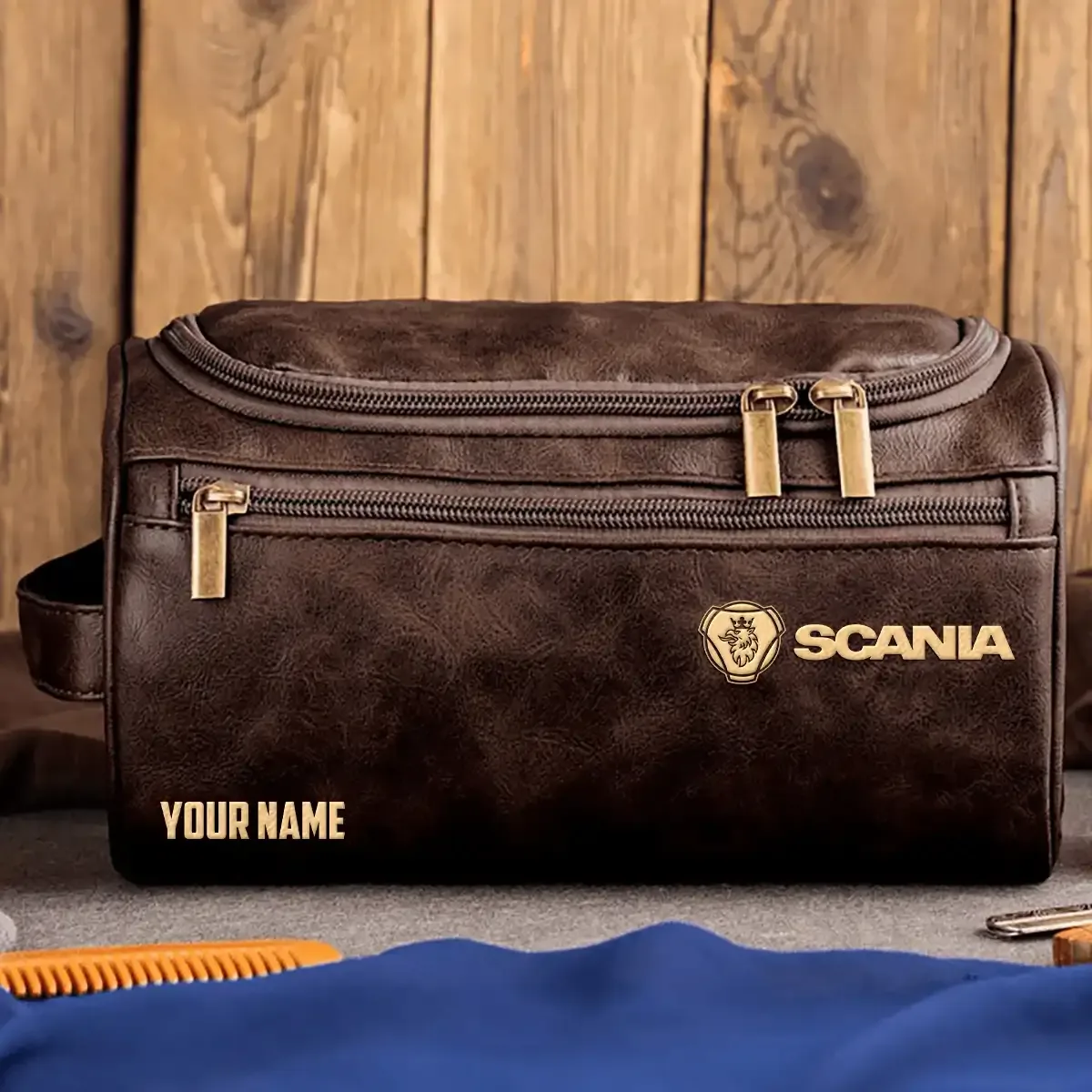 Scania Exclusive Logo Leather Toiletry Bag OUFALB0819SCZ – Scania Bag