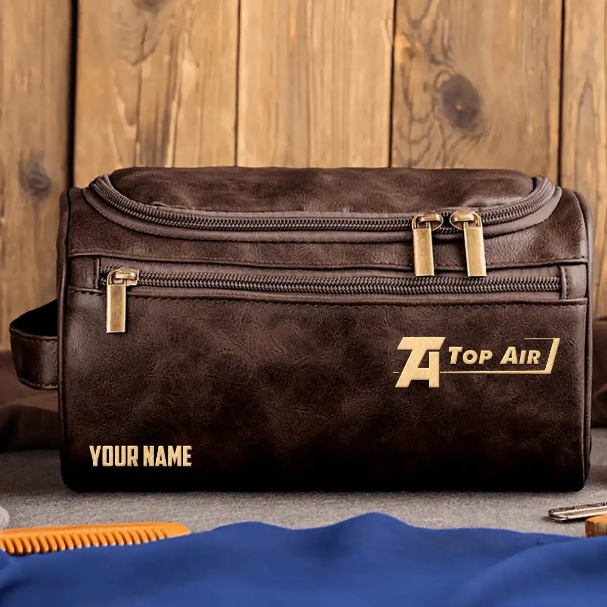 Top Air Exclusive Logo Leather Toiletry Bag OUFALB0819TAZ – Top Air Bag