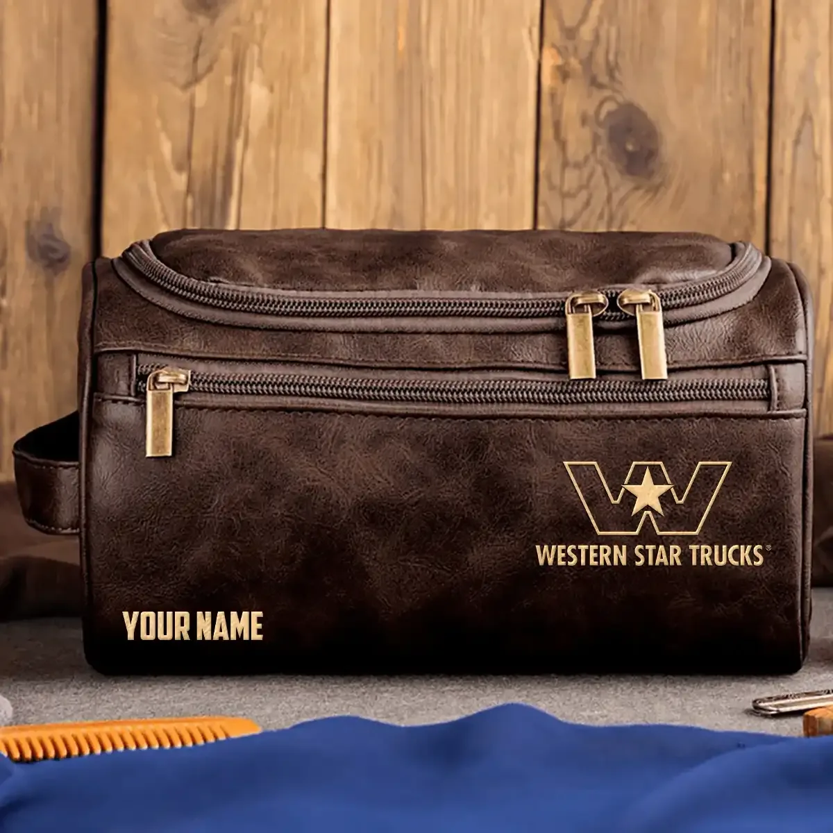 Western Star Exclusive Logo Leather Toiletry Bag OUFALB0819WSZ – Western Star Bag