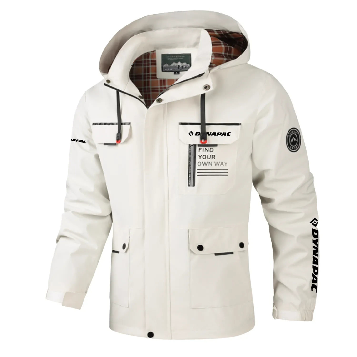 Dynapac Exclusive Logo Multi-Pocket Windbreaker Jacket, Waterproof, Detachable Hood Coat OUFASJ0819DNZ – Dynapac Gift