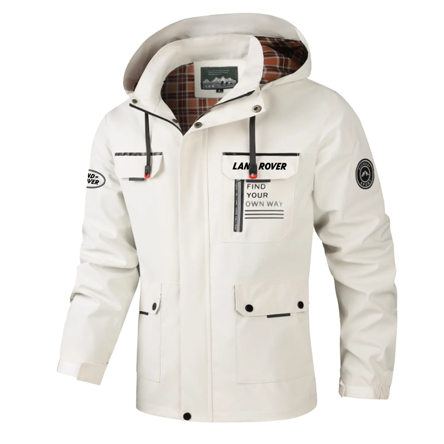Land Rover Exclusive Logo Multi-Pocket Windbreaker Jacket, Waterproof, Detachable Hood Coat OUFASJ0819LRZ – Land Rover Jacket