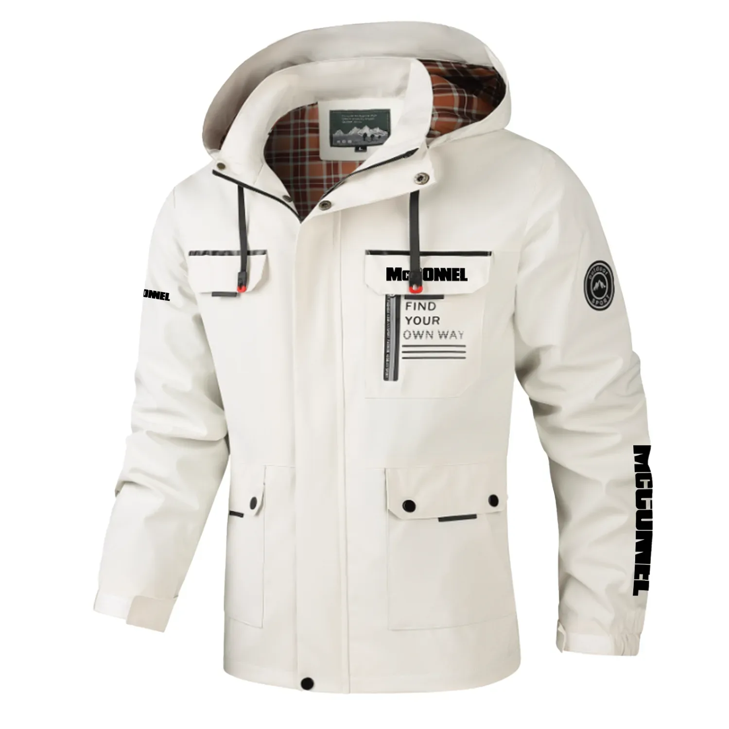 McConnel Exclusive Logo Multi-Pocket Windbreaker Jacket, Waterproof, Detachable Hood Coat OUFASJ0819MEZ – McConnel Gift McConnel Exclusive Logo Multi-Pocket Windbreaker Jacket, Waterproof, Detachable Hood Coat OUFASJ0819MEZ – McConnel Gift