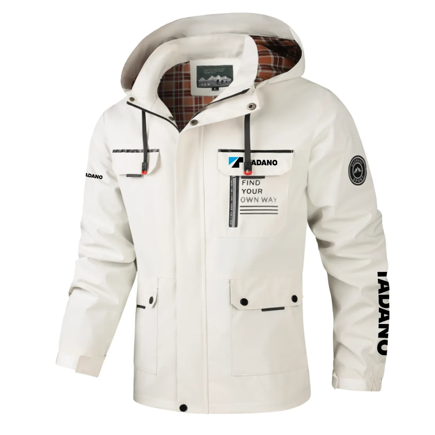 Tadano Exclusive Logo Multi-Pocket Windbreaker Jacket, Waterproof, Detachable Hood Coat OUFASJ0819TDZ – Tadano Gift