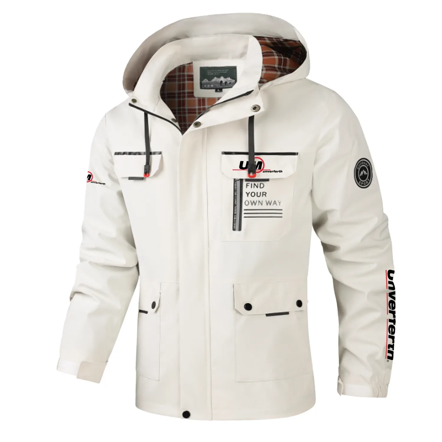 Unverferth Exclusive Logo Multi-Pocket Windbreaker Jacket, Waterproof, Detachable Hood Coat OUFASJ0819UFZ – Unverferth Gift Unverferth Exclusive Logo Multi-Pocket Windbreaker Jacket, Waterproof, Detachable Hood Coat OUFASJ0819UFZ – Unverferth Gift