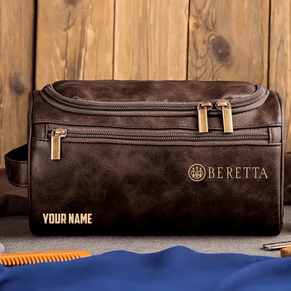 Beretta Exclusive Logo Leather Toiletry Bag OUHULB0815BEZ – Beretta Bag