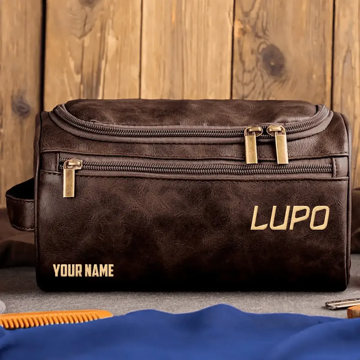 Lupo by Benelli Exclusive Logo Leather Toiletry Bag OUHULB0815LBZ – Lupo by Benelli Bag