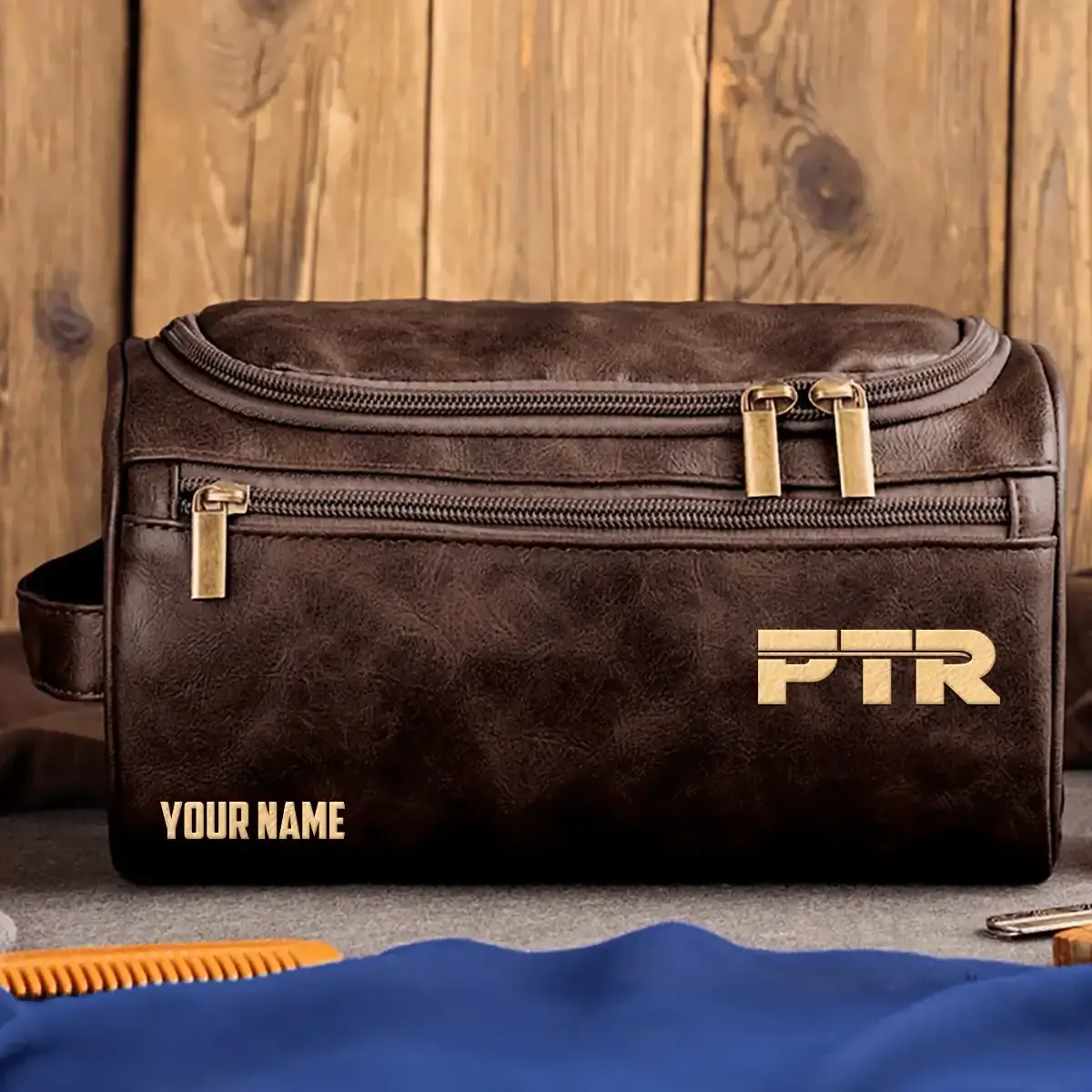 PTR Industries Exclusive Logo Leather Toiletry Bag OUHULB0815PTZ – PTR Industries Bag