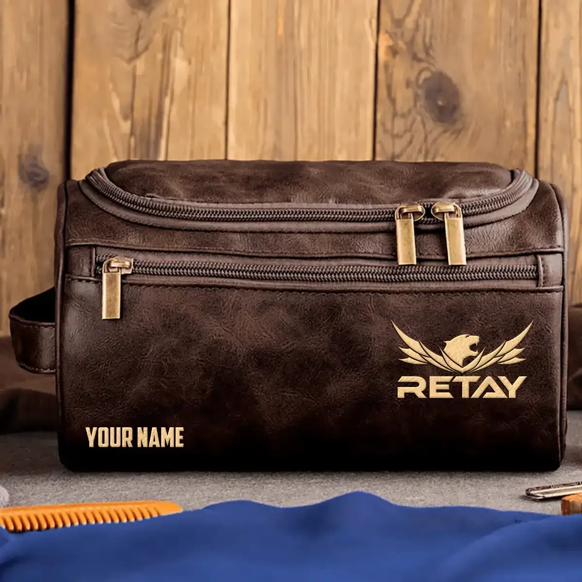 Retay Exclusive Logo Leather Toiletry Bag OUHULB0815REZ – Retay Bag