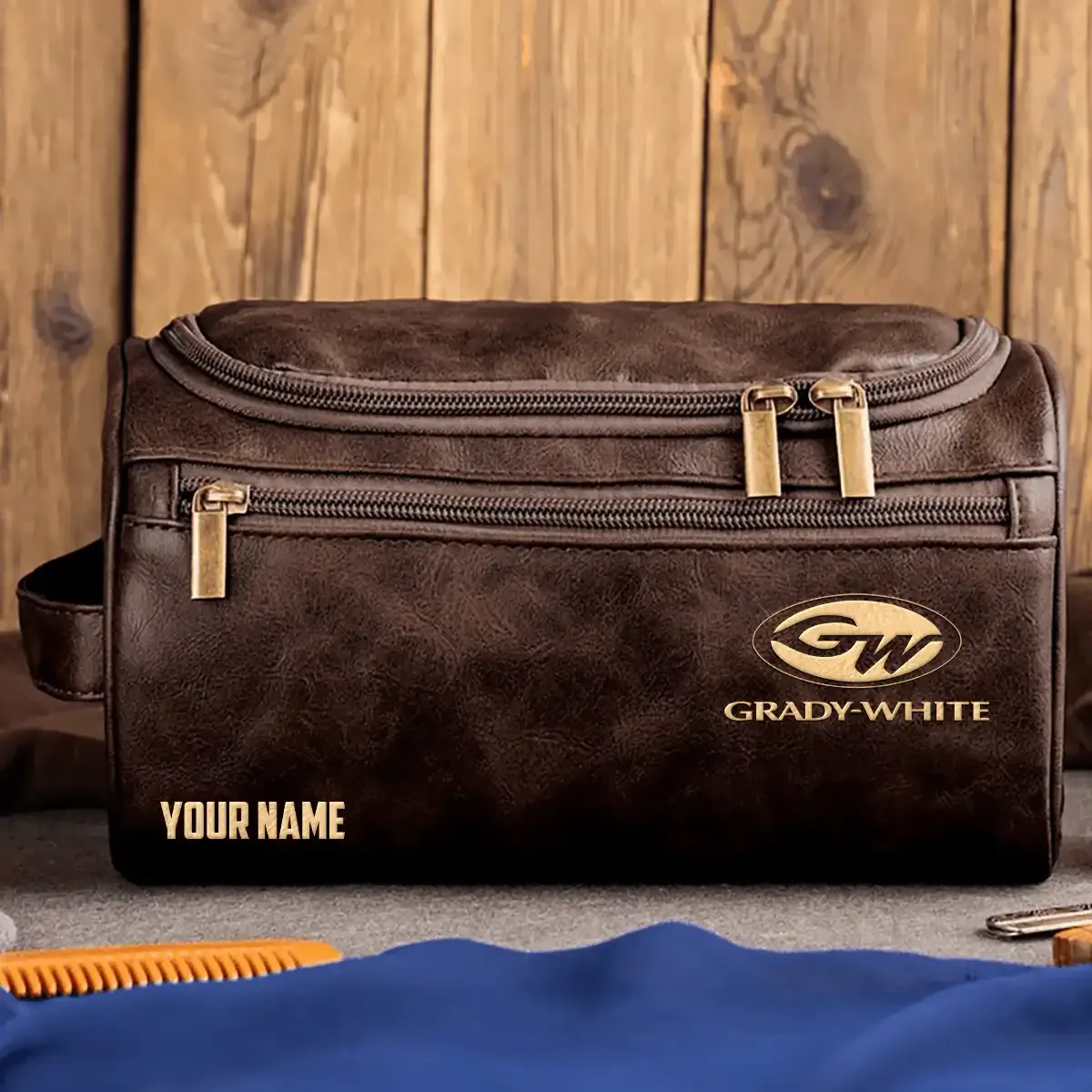 Grady-White Exclusive Logo Leather Toiletry Bag TTFSLB0819GWZ – Grady-White Bag