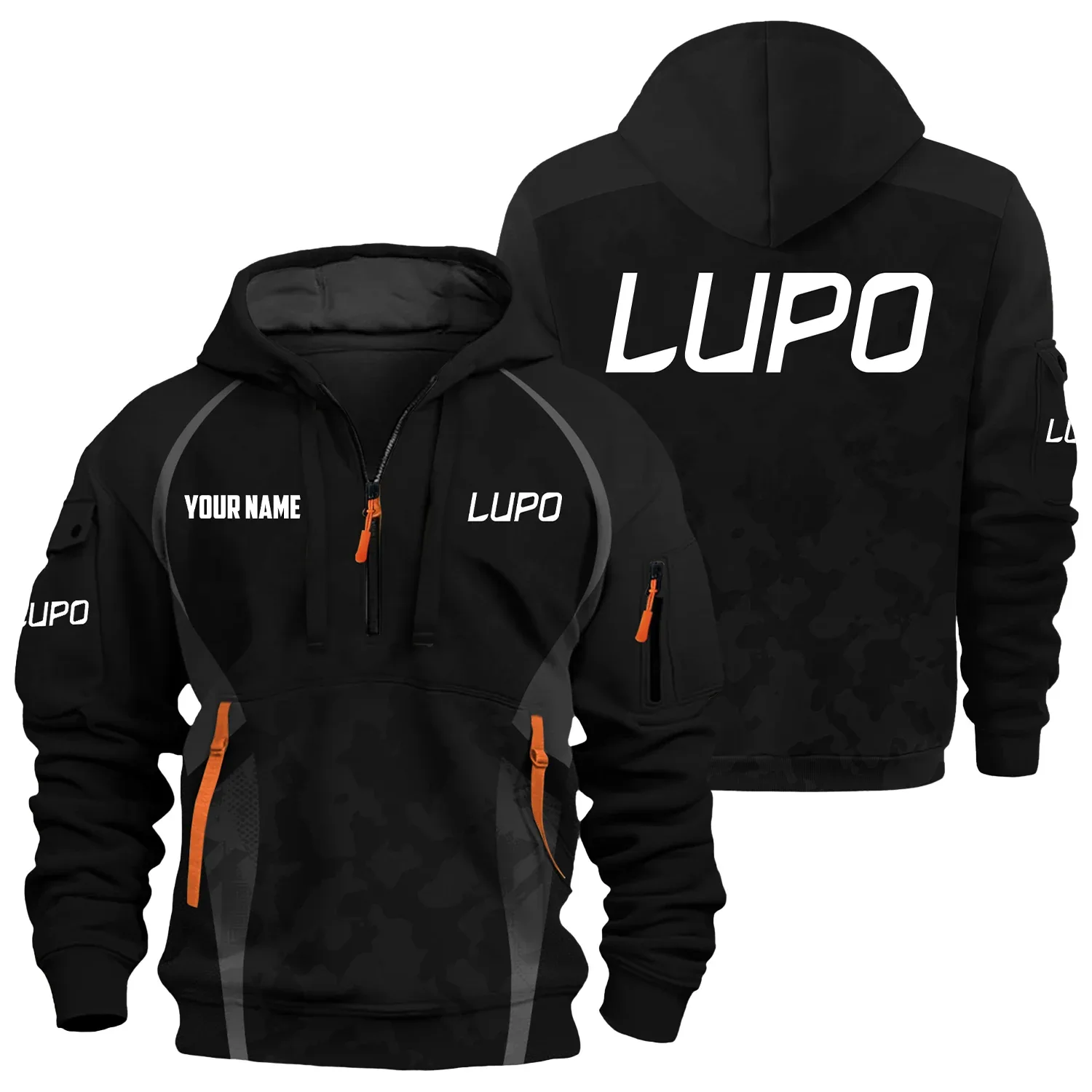 Lupo by Benelli Exclusive Hoodie Half Zipper OUHU3DHHZ13LBZ