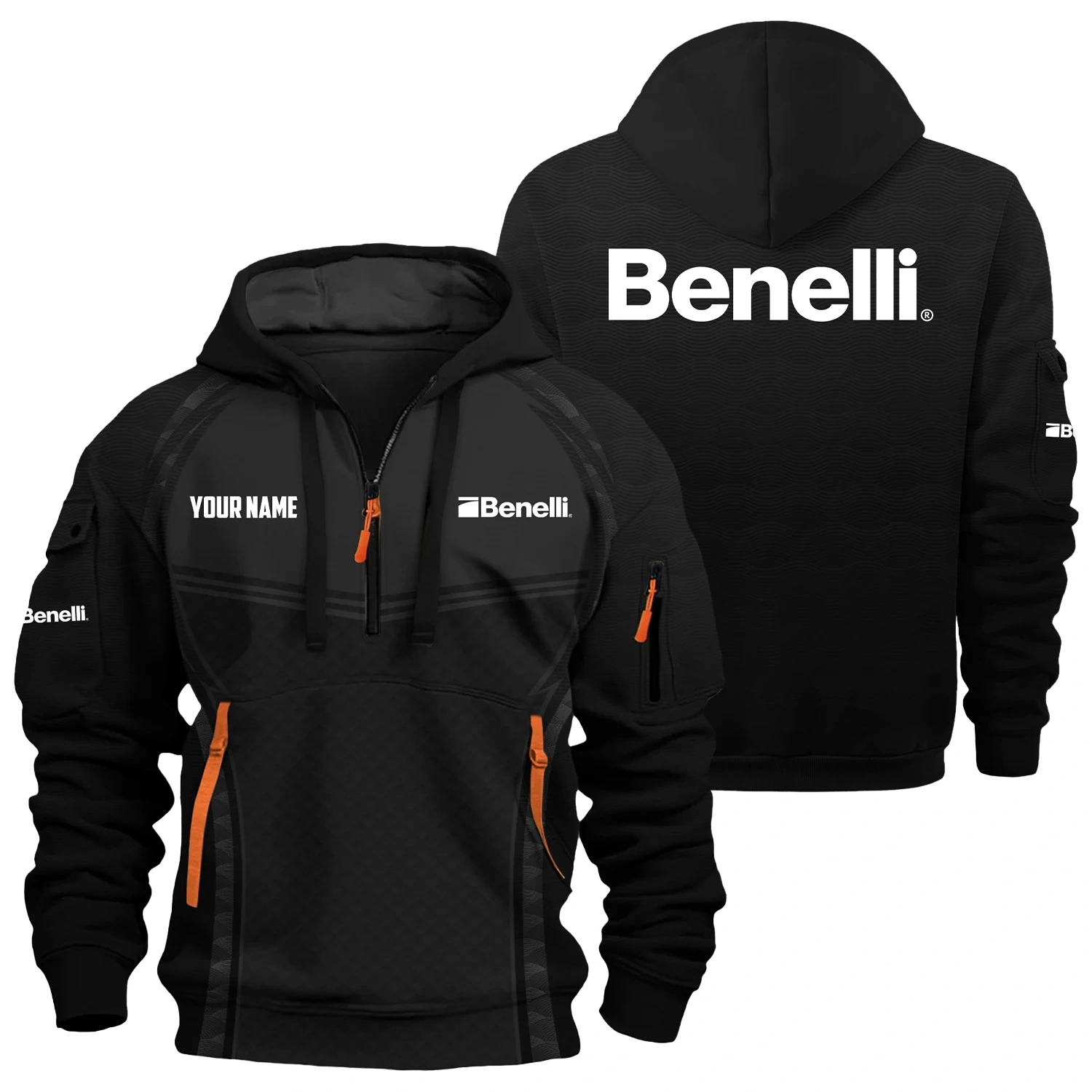 Benelli Exclusive Hoodie Half Zipper OUHU3DHHZ14BLZ Benelli Exclusive Hoodie Half Zipper OUHU3DHHZ14BLZ