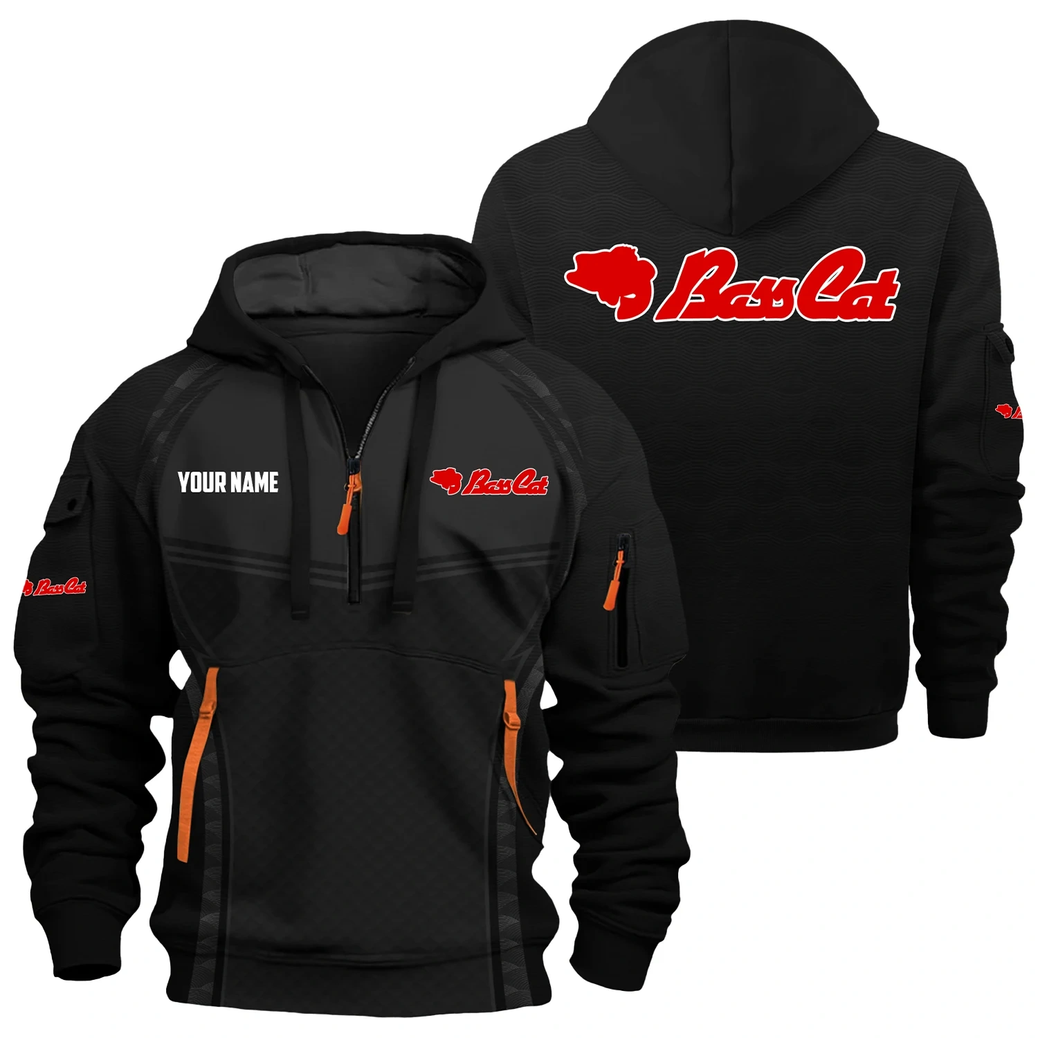 Bass Cat Exclusive Hoodie Half Zipper TTFSHHZ3D081914BCZ Bass Cat Exclusive Hoodie Half Zipper TTFSHHZ3D081914BCZ