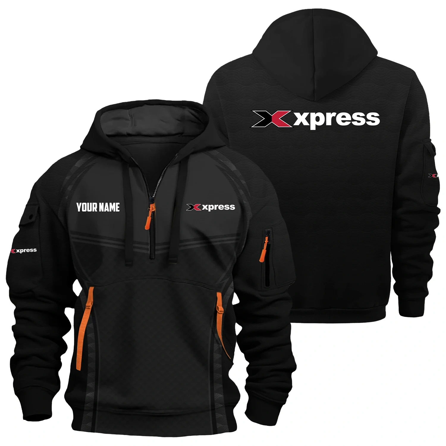Xpress Exclusive Hoodie Half Zipper TTFSHHZ3D081914XBZ