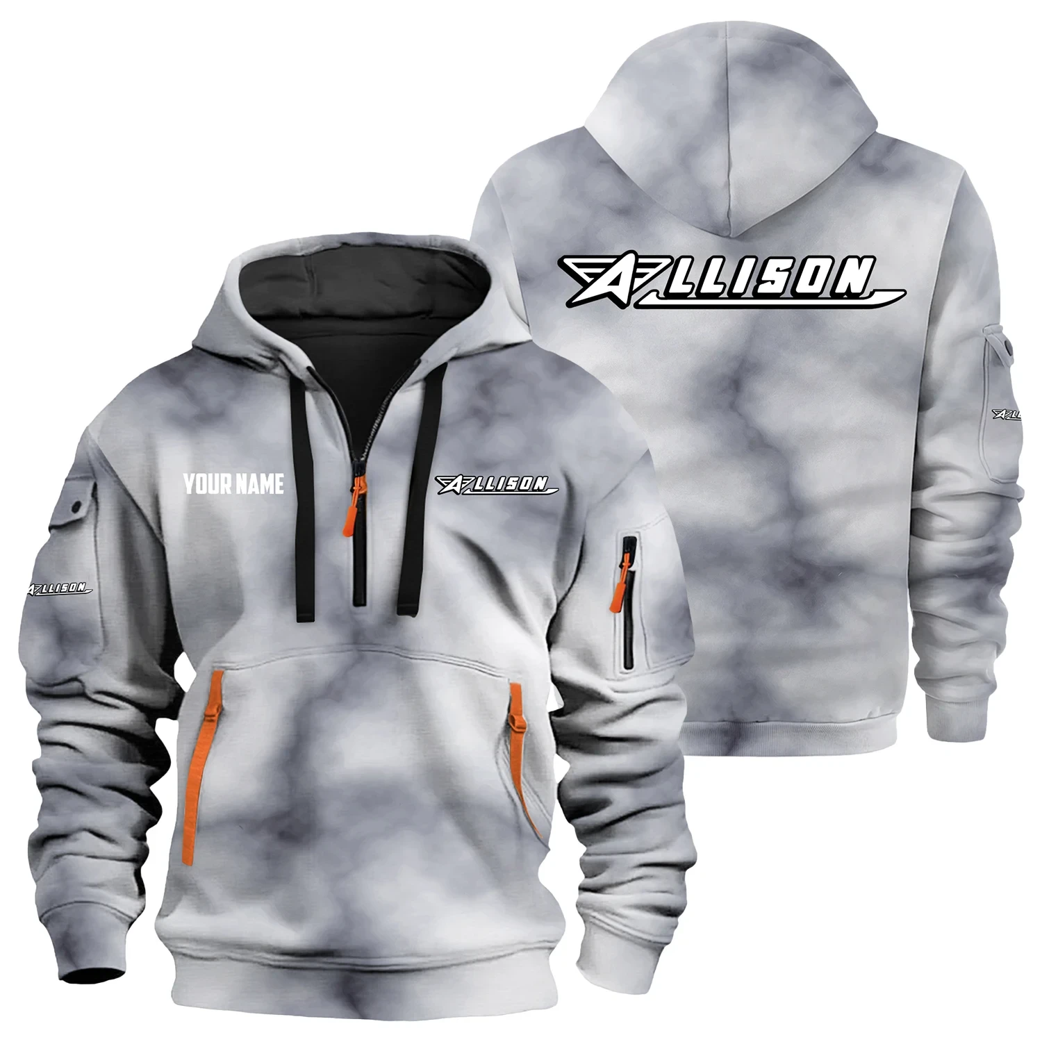 Allison Exclusive Hoodie Half Zipper TTFSHHZ3D0819C06ALZ