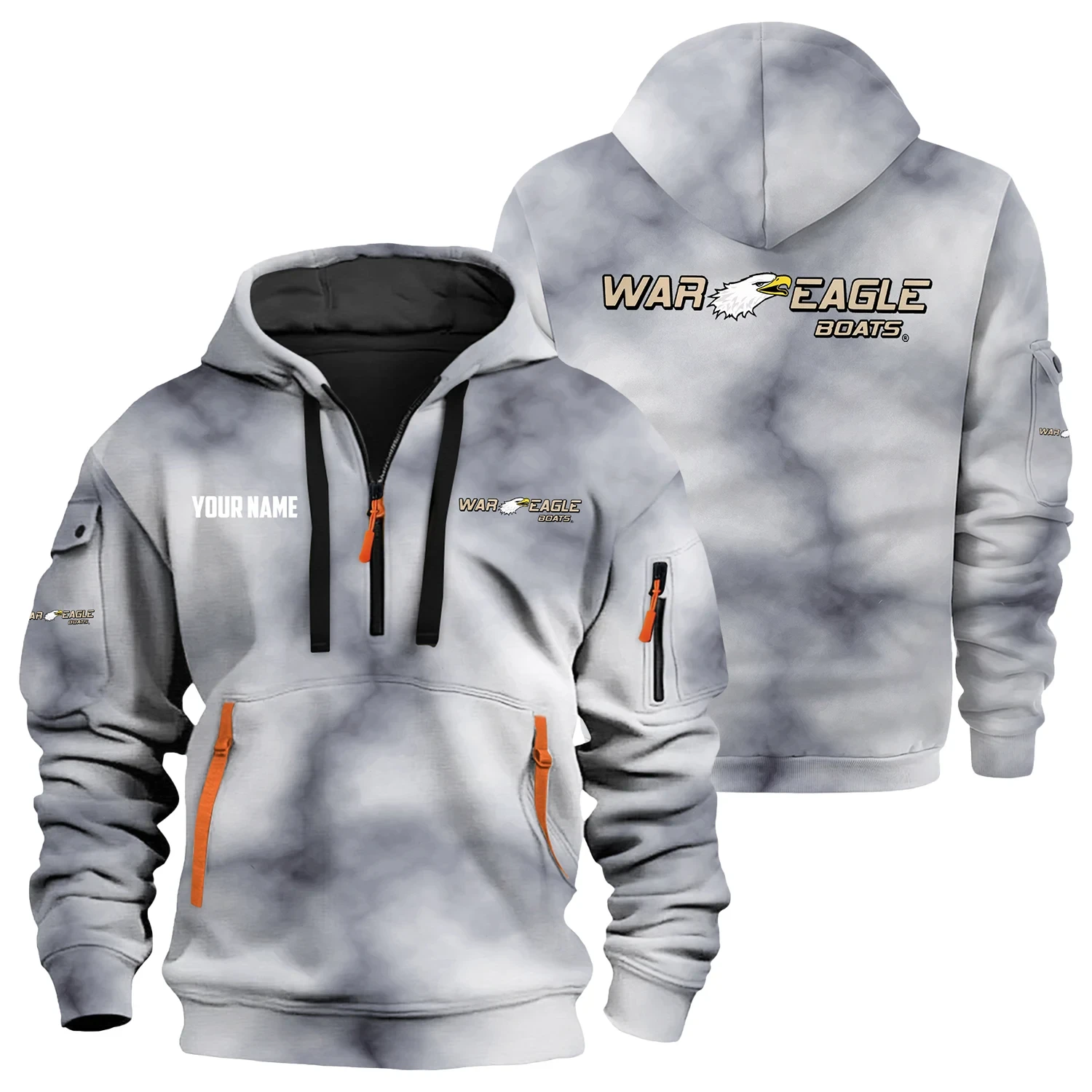 War Eagle Exclusive Hoodie Half Zipper TTFSHHZ3D0819C06WEZ