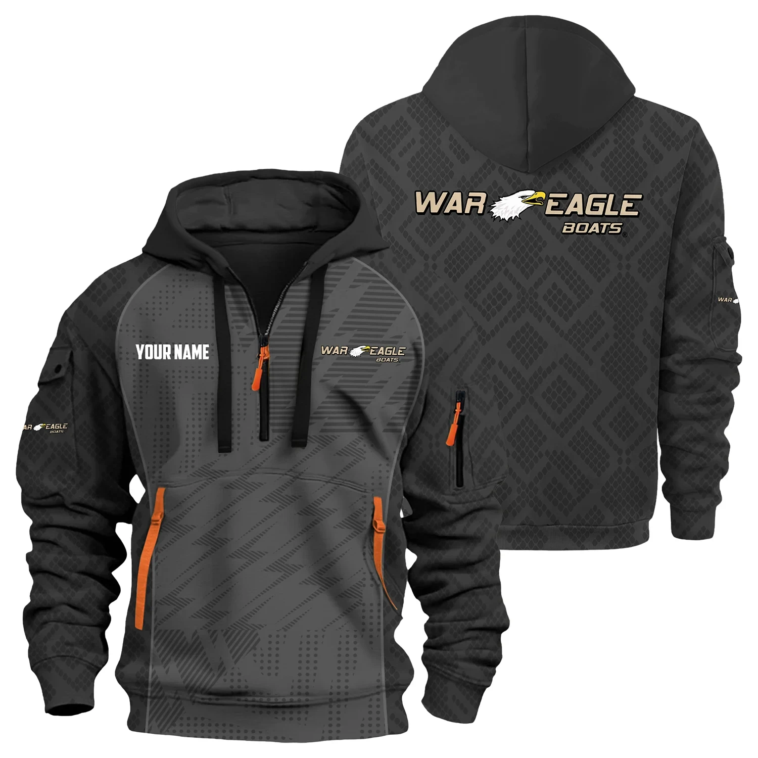 War Eagle Exclusive Hoodie Half Zipper TTFSHHZ3D0819C08WEZ