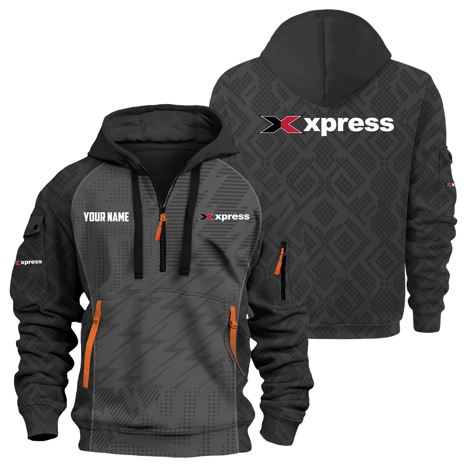 Xpress Exclusive Hoodie Half Zipper TTFSHHZ3D0819C08XBZ