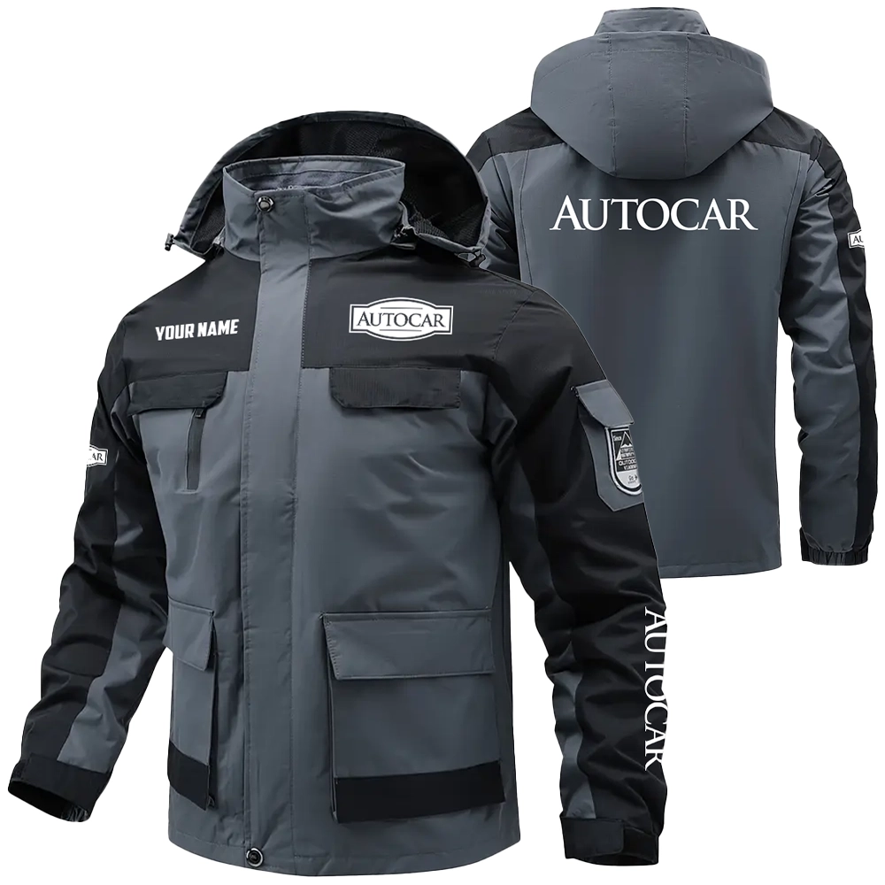 Autocar Exclusive Logo Water Resistant Outdoor Jacket Detachable Hood OUFAV203A0819AOZ – Autocar Jacket