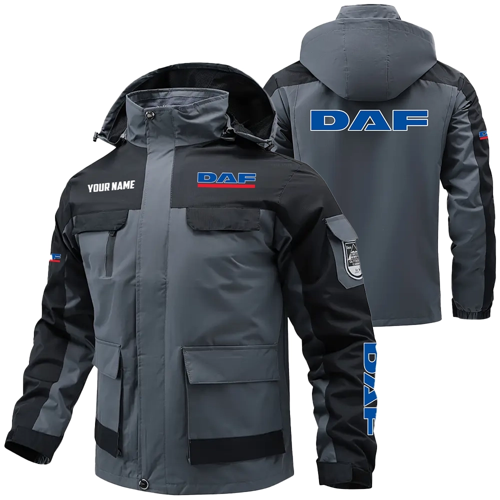 DAF Trucks Exclusive Logo Water Resistant Outdoor Jacket Detachable Hood OUFAV203A0819DAZ – DAF Trucks Jacket