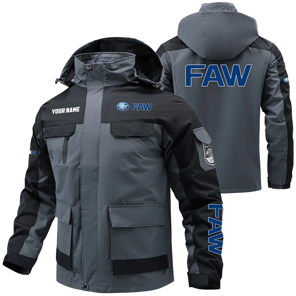 FAW Exclusive Logo Water Resistant Outdoor Jacket Detachable Hood OUFAV203A0819FAZ – FAW Jacket