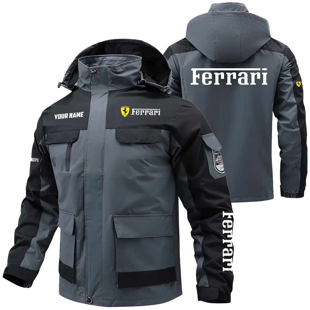 Ferrari Exclusive Logo Water Resistant Outdoor Jacket Detachable Hood OUFAV203A0819FIZ – Ferrari Jacket Ferrari Exclusive Logo Water Resistant Outdoor Jacket Detachable Hood OUFAV203A0819FIZ – Ferrari Jacket