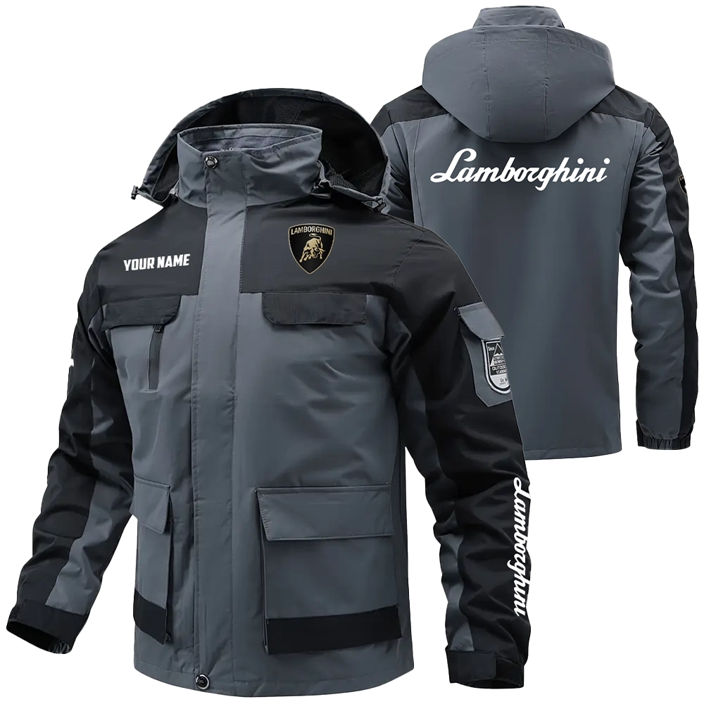 Lamborghini Exclusive Logo Water Resistant Outdoor Jacket Detachable Hood OUFAV203A0819LBGZ – Lamborghini Jacket