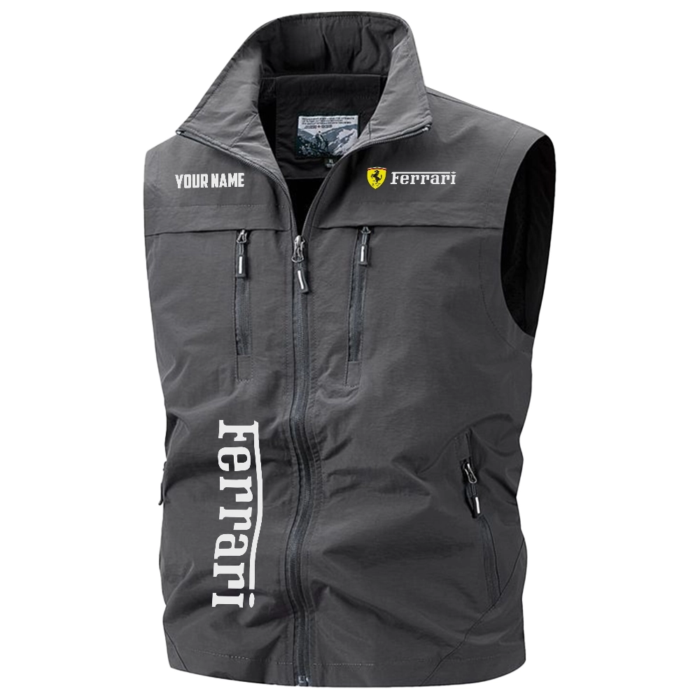 Ferrari Exclusive Logo Multi-Pocket Sleeveless Vest OUFAV2100819FIZ - Ferrari Vest