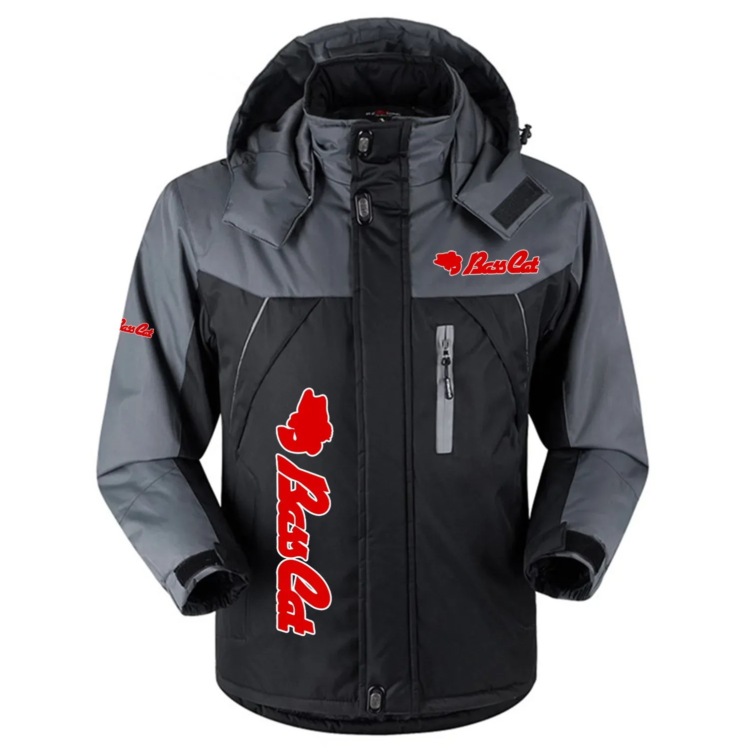 Bass Cat Exclusive Logo Outdoor Charging Suit Slim Fit Plush Waterproof Windproof Jacket Detachable Hood HCPDPCS1409BCZ – Bass Cat Gift
