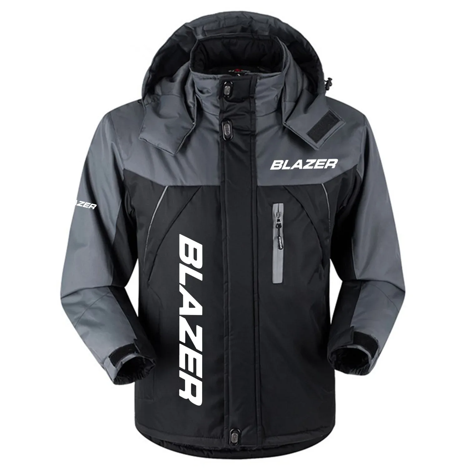 Blazer Exclusive Logo Outdoor Charging Suit Slim Fit Plush Waterproof Windproof Jacket Detachable Hood HCPDPCS1409BLZ – Blazer Gift