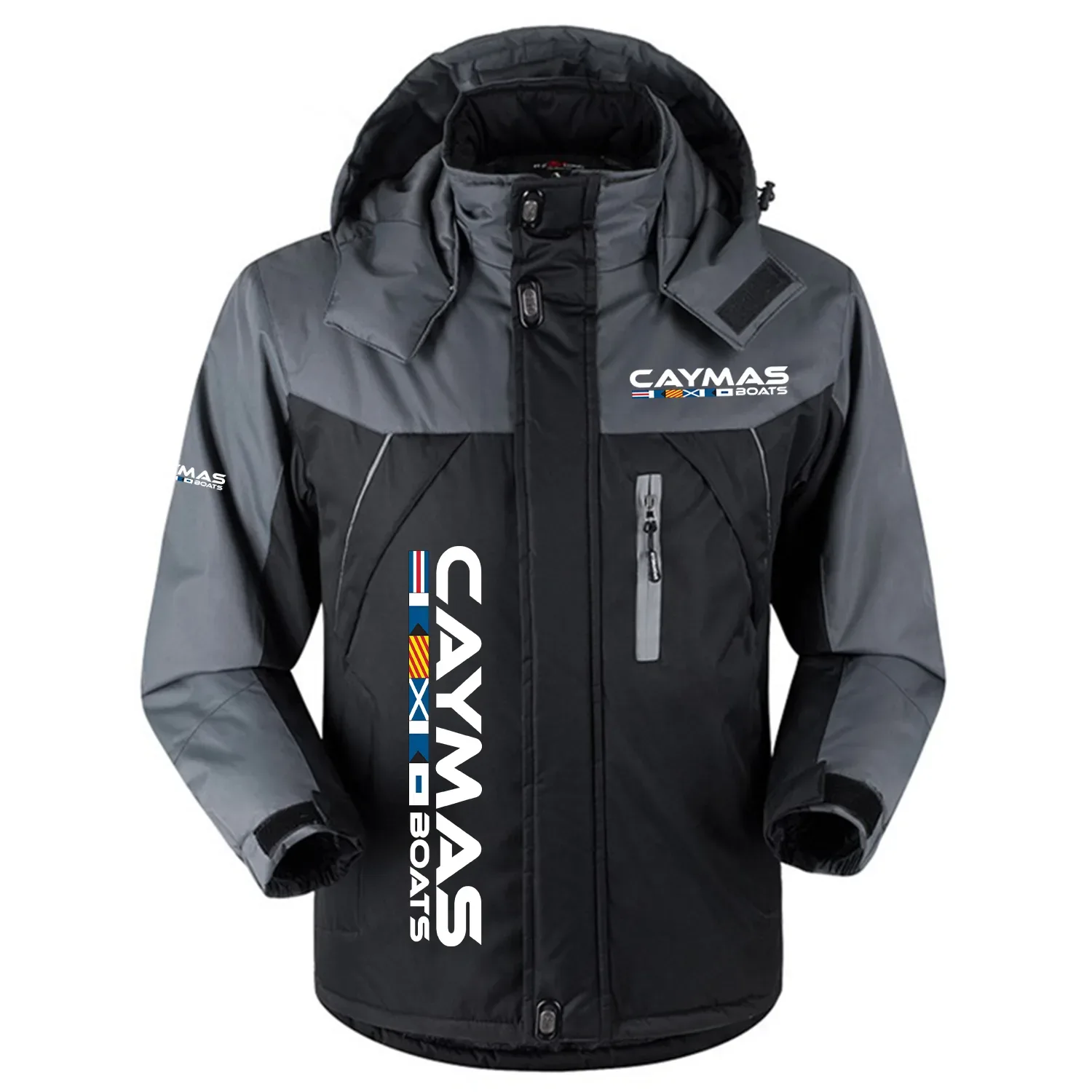 Caymas Exclusive Logo Outdoor Charging Suit Slim Fit Plush Waterproof Windproof Jacket Detachable Hood HCPDPCS1409CBZ – Caymas Gift Caymas Exclusive Logo Outdoor Charging Suit Slim Fit Plush Waterproof Windproof Jacket Detachable Hood HCPDPCS1409CBZ – Caymas Gift