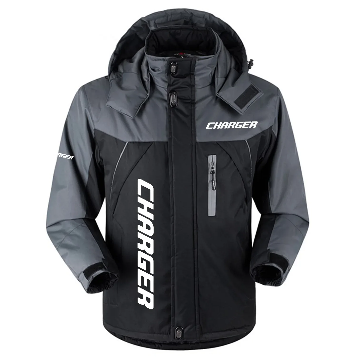 Charger Exclusive Logo Outdoor Charging Suit Slim Fit Plush Waterproof Windproof Jacket Detachable Hood HCPDPCS1409CGZ – Charger Gift Charger Exclusive Logo Outdoor Charging Suit Slim Fit Plush Waterproof Windproof Jacket Detachable Hood HCPDPCS1409CGZ – Charger Gift