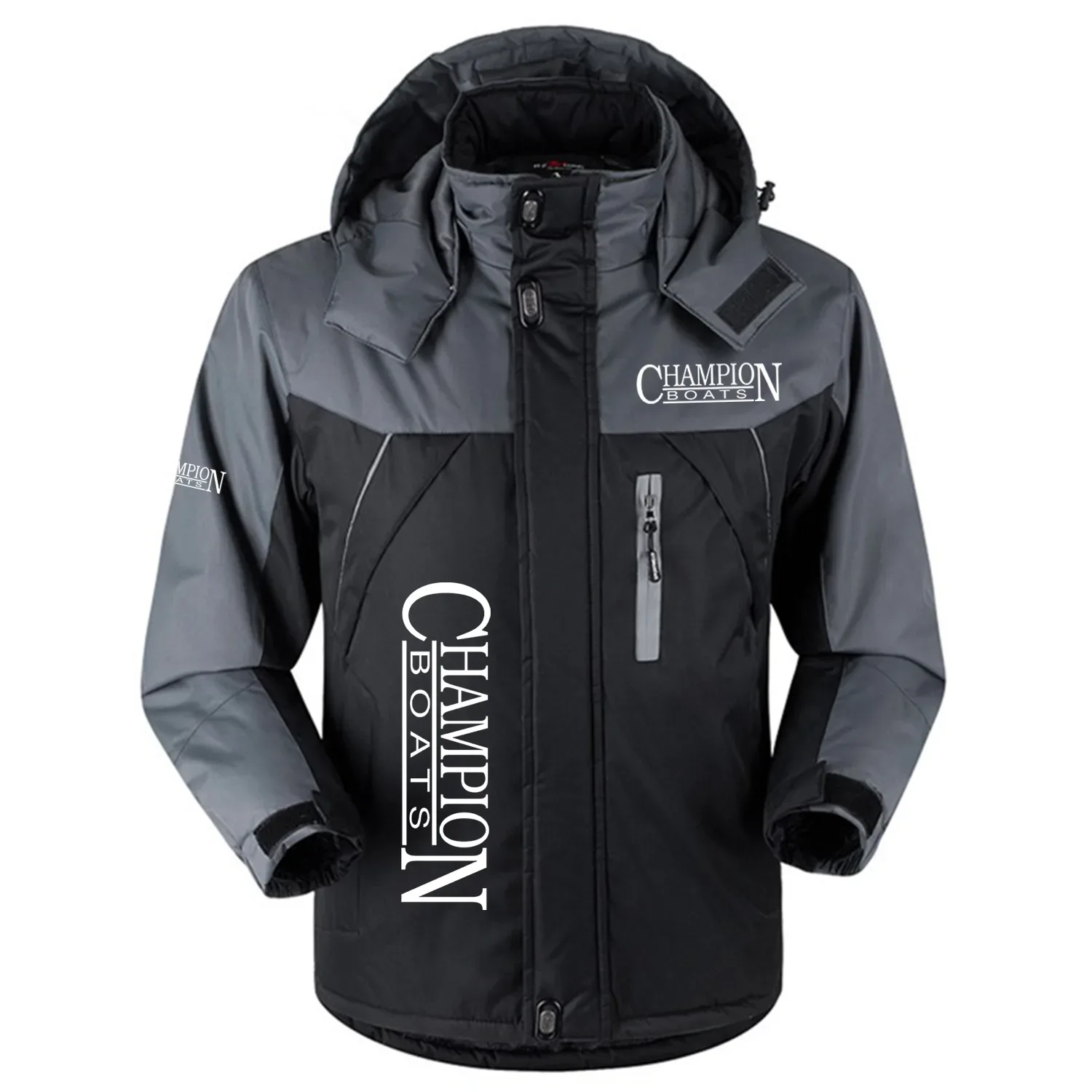 Champion Boats Exclusive Logo Outdoor Charging Suit Slim Fit Plush Waterproof Windproof Jacket Detachable Hood HCPDPCS1409CHZ – Champion Boats Gift
