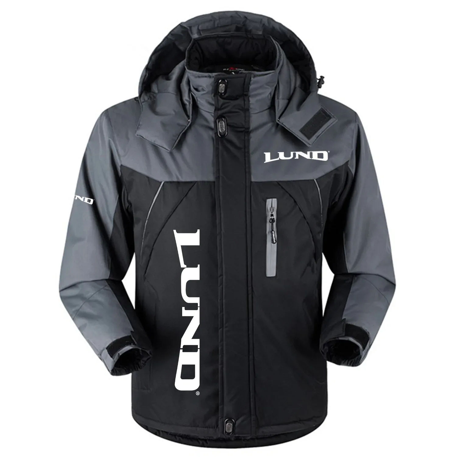 Lund Exclusive Logo Outdoor Charging Suit Slim Fit Plush Waterproof Windproof Jacket Detachable Hood HCPDPCS1409LBZ – Lund Gift