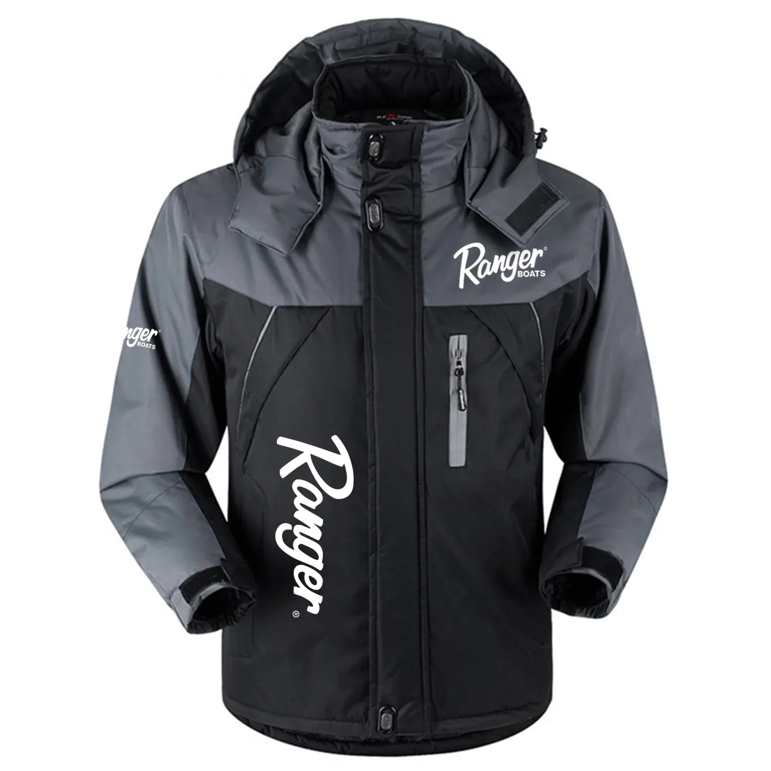 Ranger Exclusive Logo Outdoor Charging Suit Slim Fit Plush Waterproof Windproof Jacket Detachable Hood HCPDPCS1409RBZ – Ranger Gift