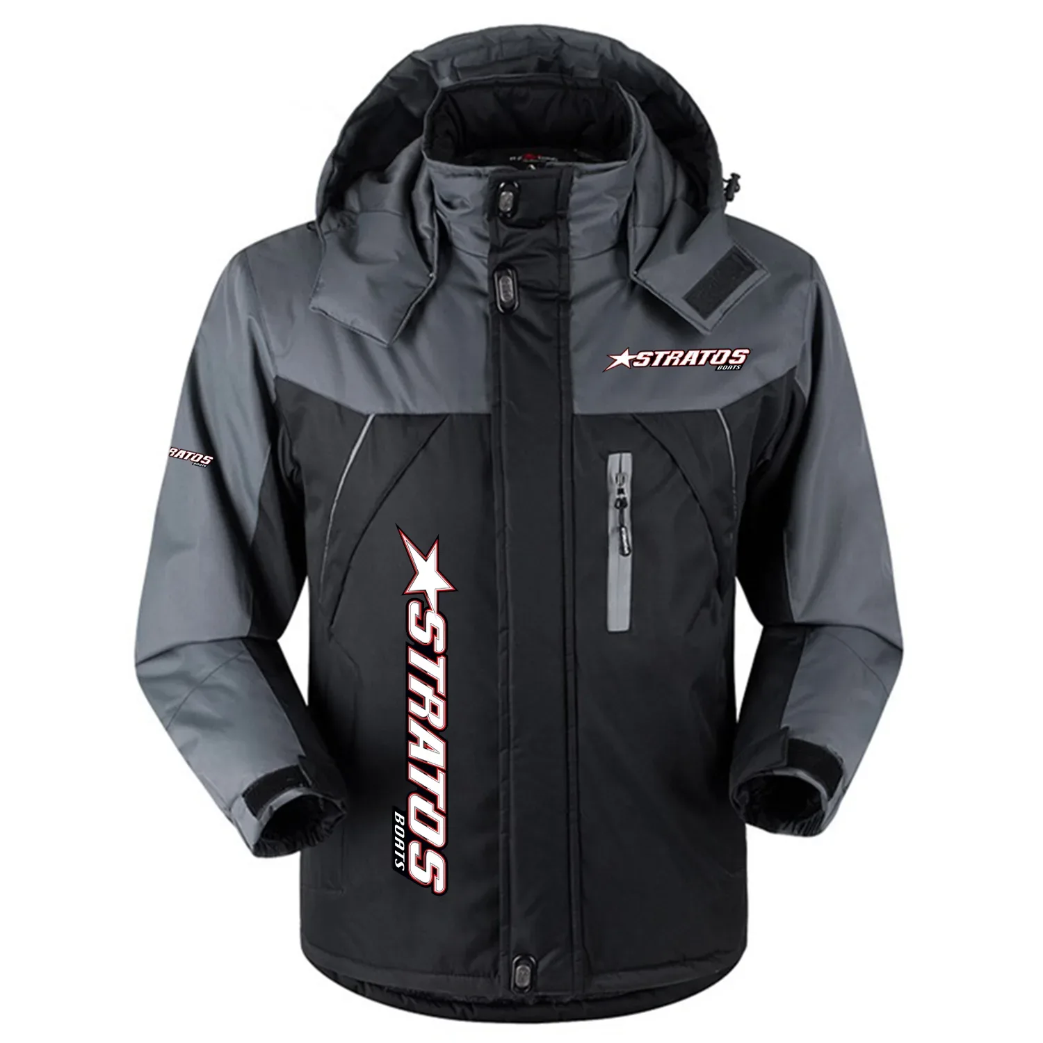 Stratos Exclusive Logo Outdoor Charging Suit Slim Fit Plush Waterproof Windproof Jacket Detachable Hood HCPDPCS1409SAZ – Stratos Gift