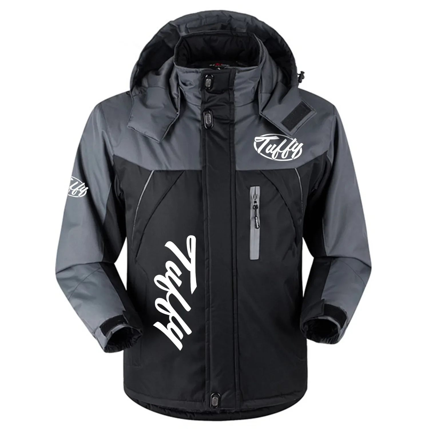 Tuffy Exclusive Logo Outdoor Charging Suit Slim Fit Plush Waterproof Windproof Jacket Detachable Hood HCPDPCS1409TUZ – Tuffy Gift