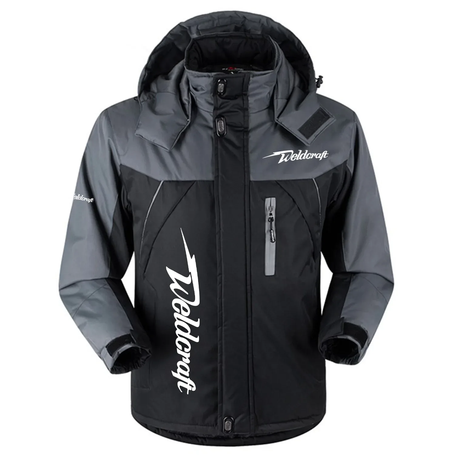 Weldcraft Exclusive Logo Outdoor Charging Suit Slim Fit Plush Waterproof Windproof Jacket Detachable Hood HCPDPCS1409WLZ – Weldcraft Gift